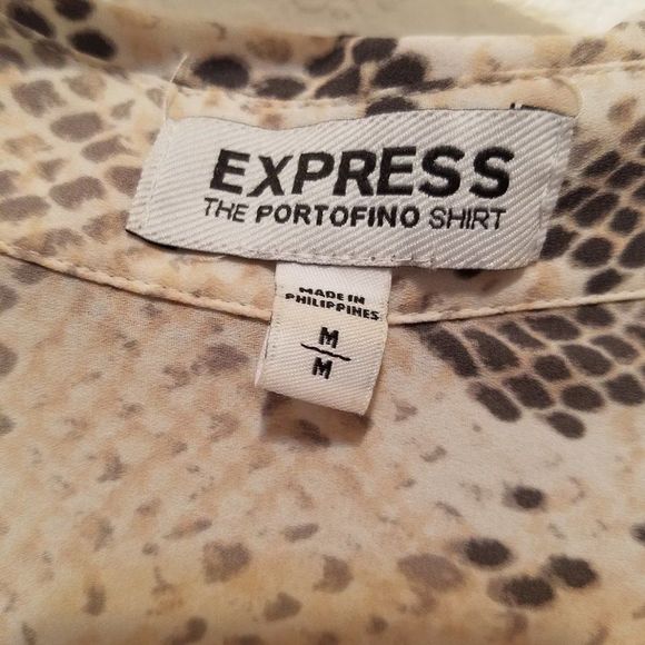 Express Women's Snakeskin Portofino Shirt size Medium - Picture 3 of 7